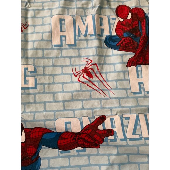 Marvel Kids Amazing Spider-Man 2 Twin Flat Sheet Cutter Blue & Red - Picture 4 of 15